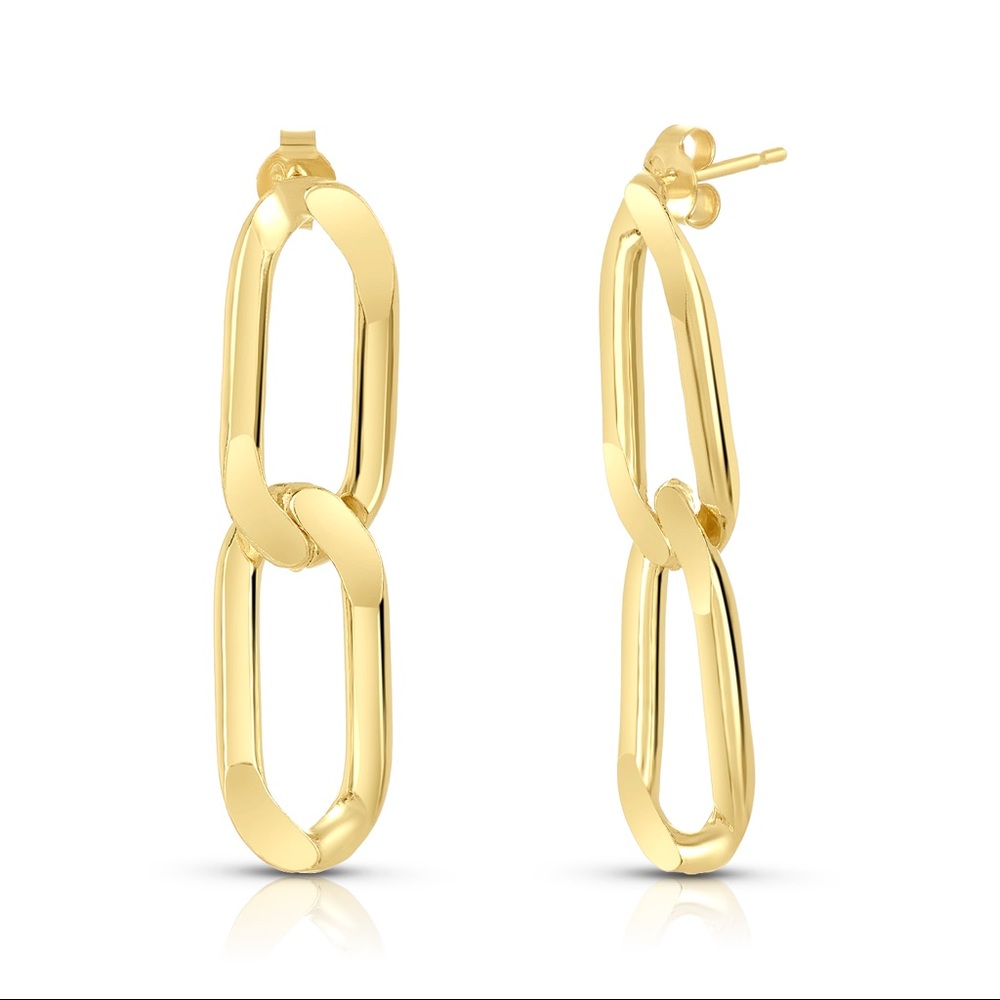 Sterling silver gold plated paper clip earrings